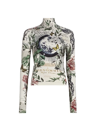 Delaina Printed Turtleneck