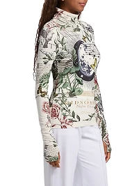 Delaina Printed Turtleneck