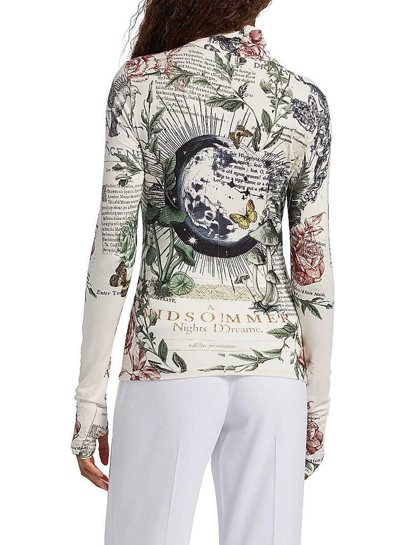 Delaina Printed Turtleneck