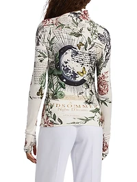 Delaina Printed Turtleneck