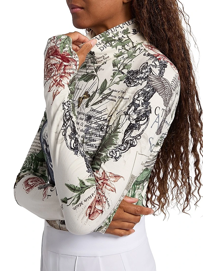 Delaina Printed Turtleneck