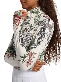 Delaina Printed Turtleneck