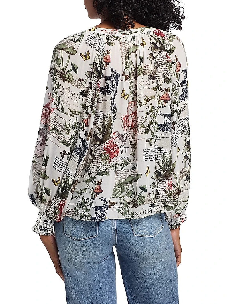 Thalia Floral Button-Front Blouse