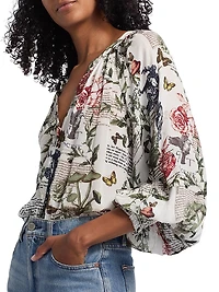 Thalia Floral Button-Front Blouse