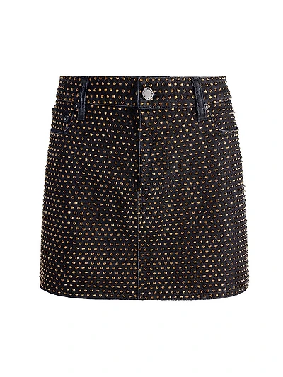 Joss Embellished Denim Miniskirt