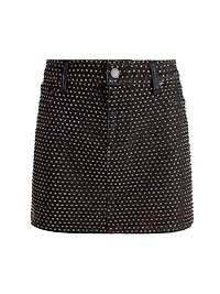 Joss Embellished Denim Miniskirt