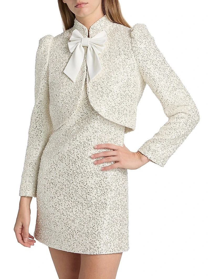 Ilaria Sequined Cropped Jacket