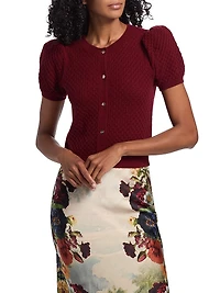 Sabine Puff-Sleeve Crop Cardigan