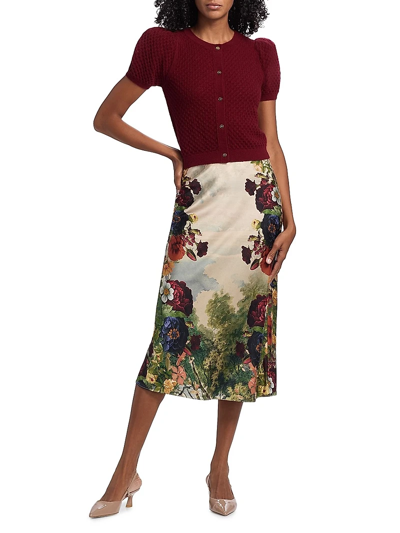 Sabine Puff-Sleeve Crop Cardigan