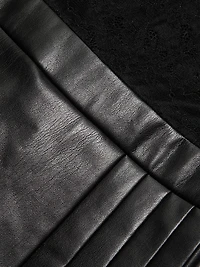 Chara Mixed-Media Pleated Minidress