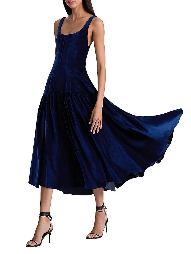 Diana Structured Sleeveless Midi-Dress