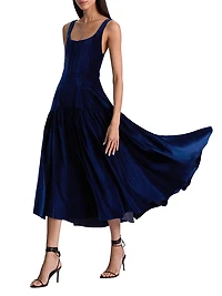 Diana Structured Sleeveless Midi-Dress