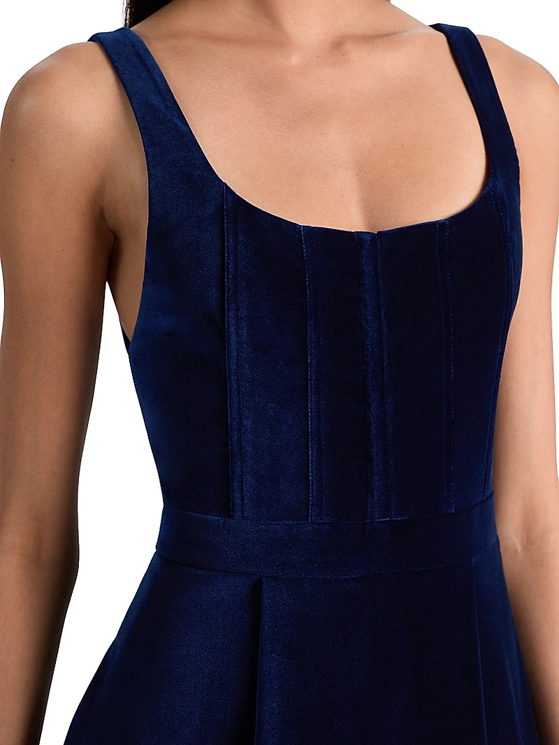 Diana Structured Sleeveless Midi-Dress