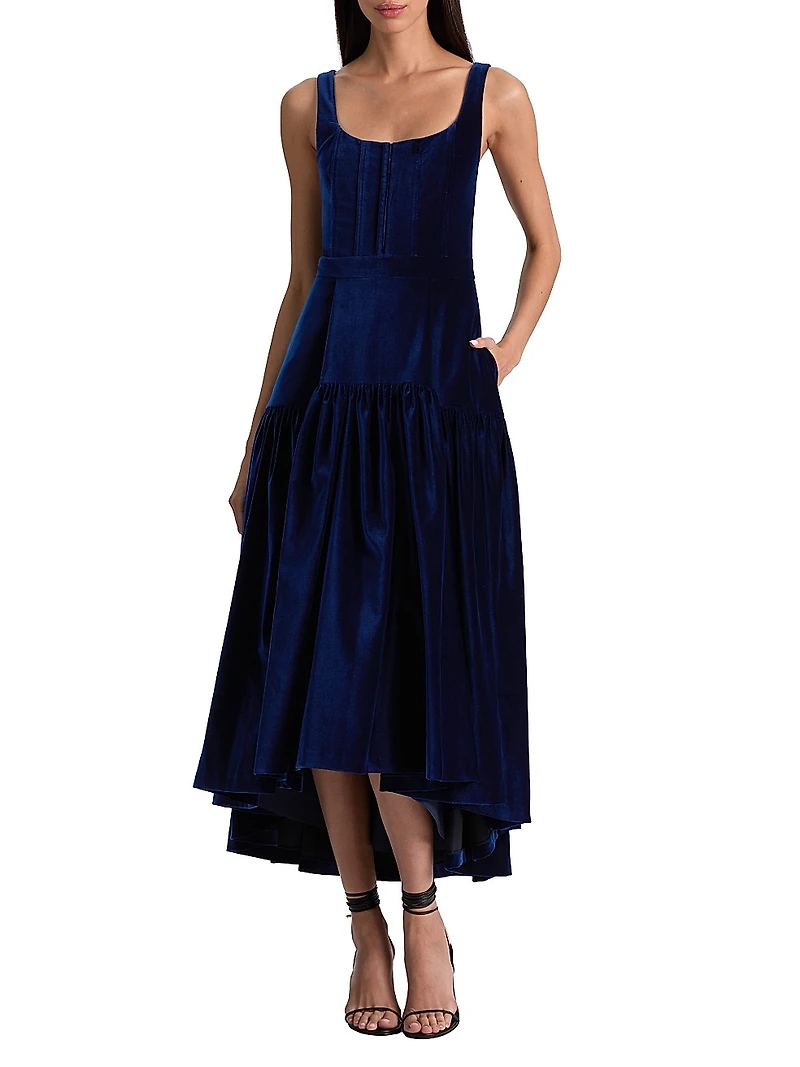 Diana Structured Sleeveless Midi-Dress