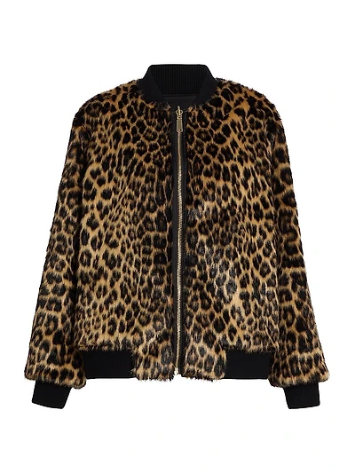 Becky Reversible Faux-Fur Bomber Jacket