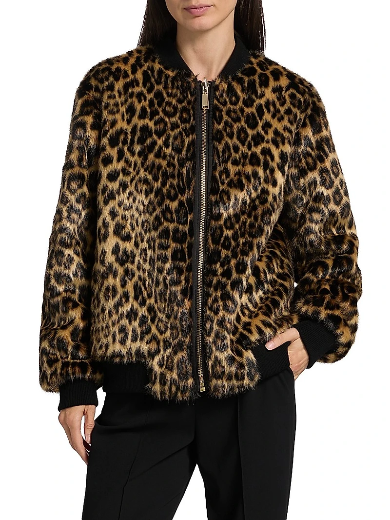 Becky Reversible Faux-Fur Bomber Jacket