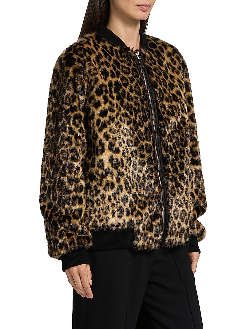Becky Reversible Faux-Fur Bomber Jacket