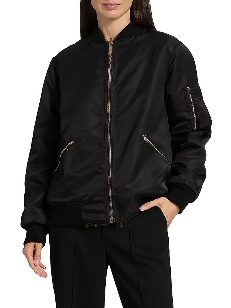 Becky Reversible Faux-Fur Bomber Jacket