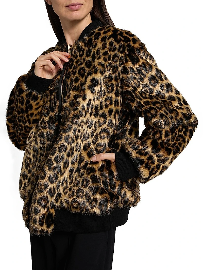 Becky Reversible Faux-Fur Bomber Jacket