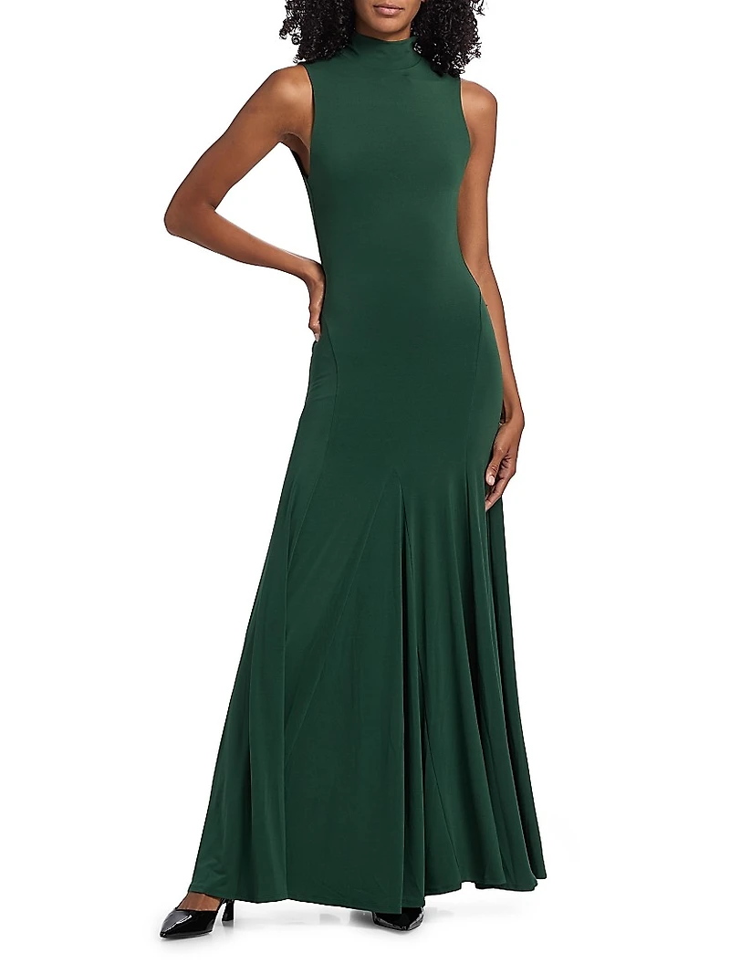 Augusta Sleeveless Turtleneck Maxi Dress