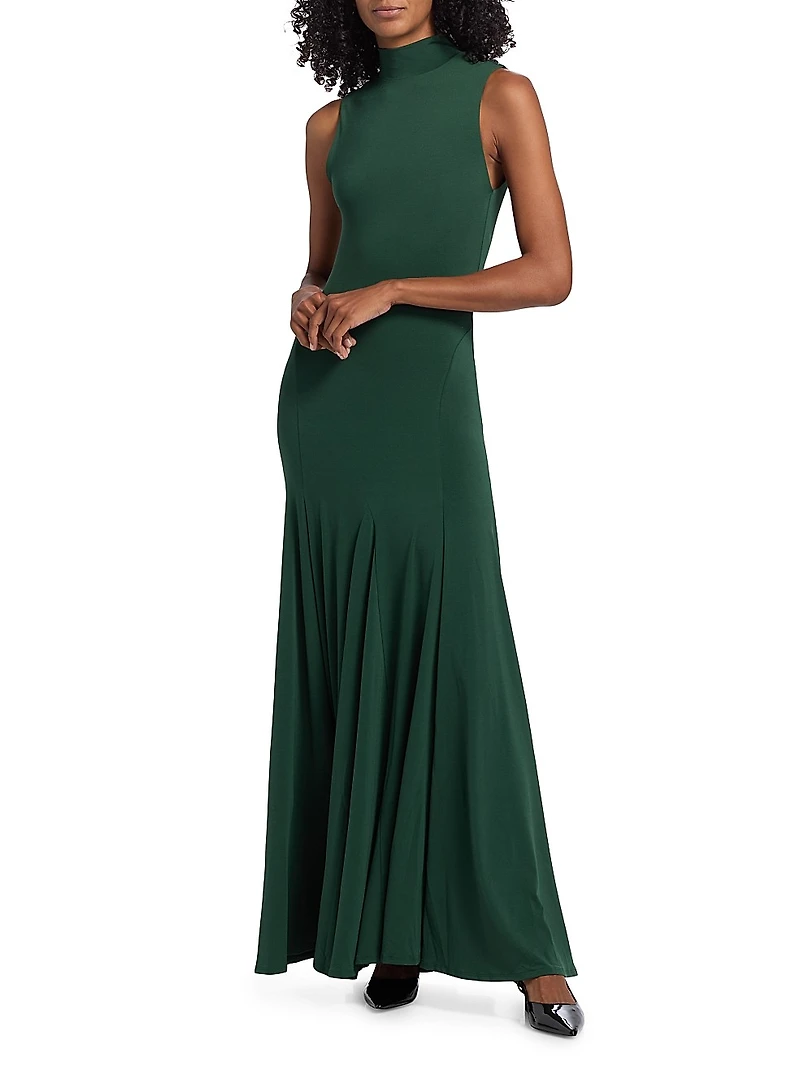 Augusta Sleeveless Turtleneck Maxi Dress