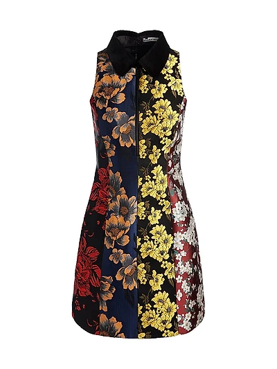 Velia Jacquard Collared Minidress
