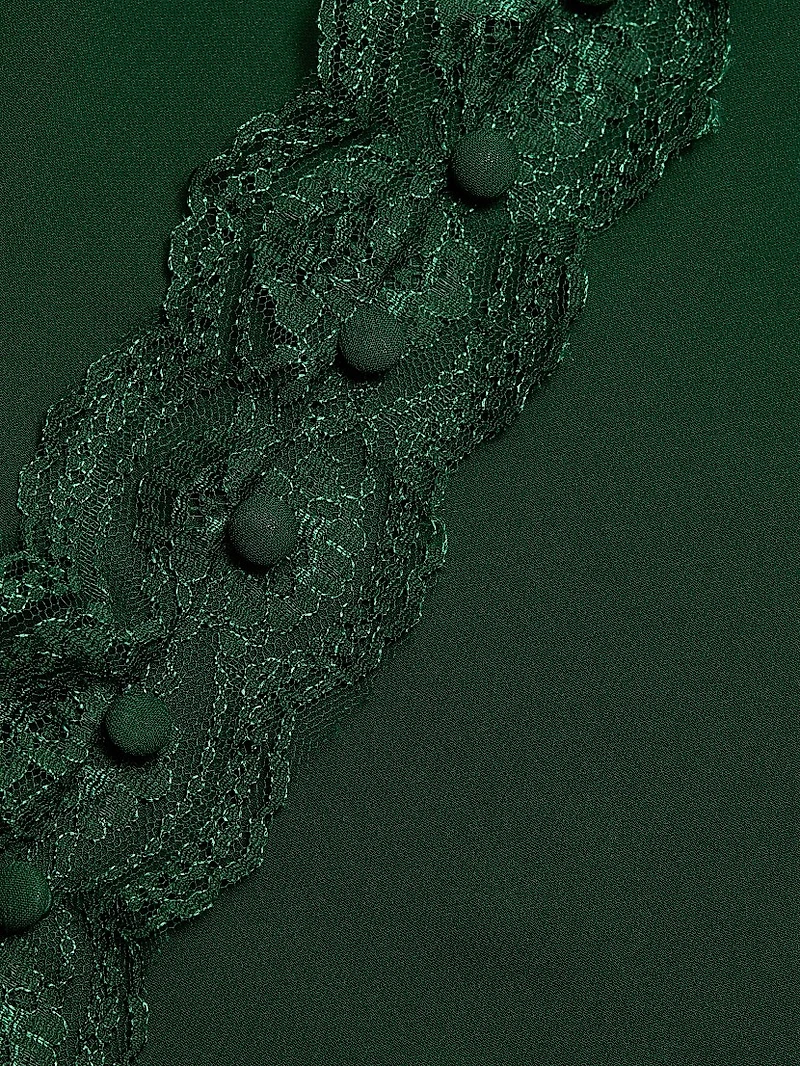 Aleena Ruffled Lace-Trim Blouse
