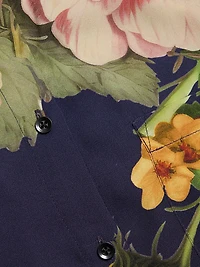 Finely Floral Satin Button-Front Shirt