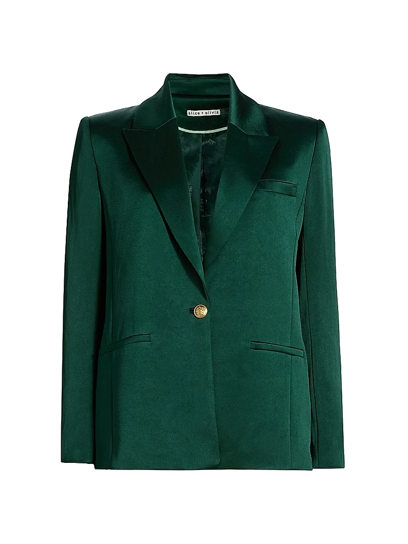 Silas Satin Single-Breasted Blazer