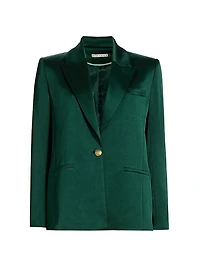 Silas Satin Single-Breasted Blazer