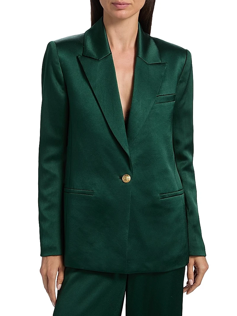 Silas Satin Single-Breasted Blazer