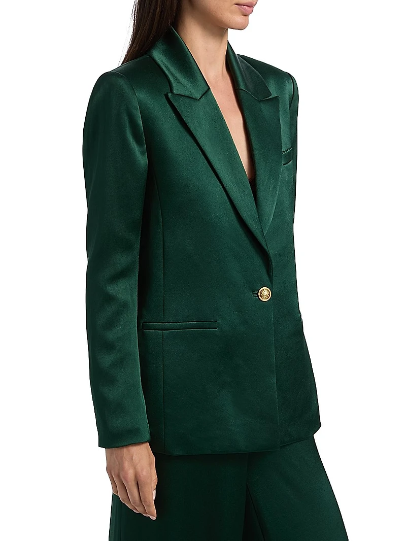 Silas Satin Single-Breasted Blazer