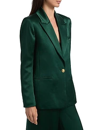 Silas Satin Single-Breasted Blazer