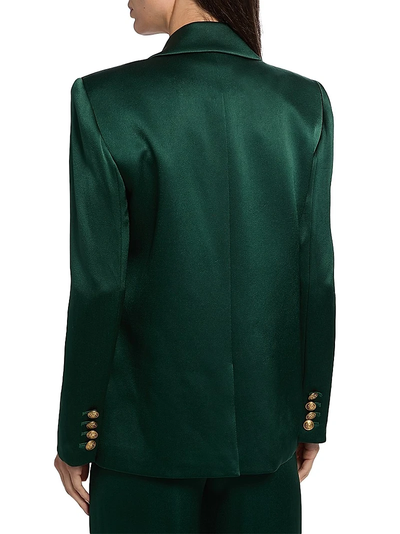 Silas Satin Single-Breasted Blazer