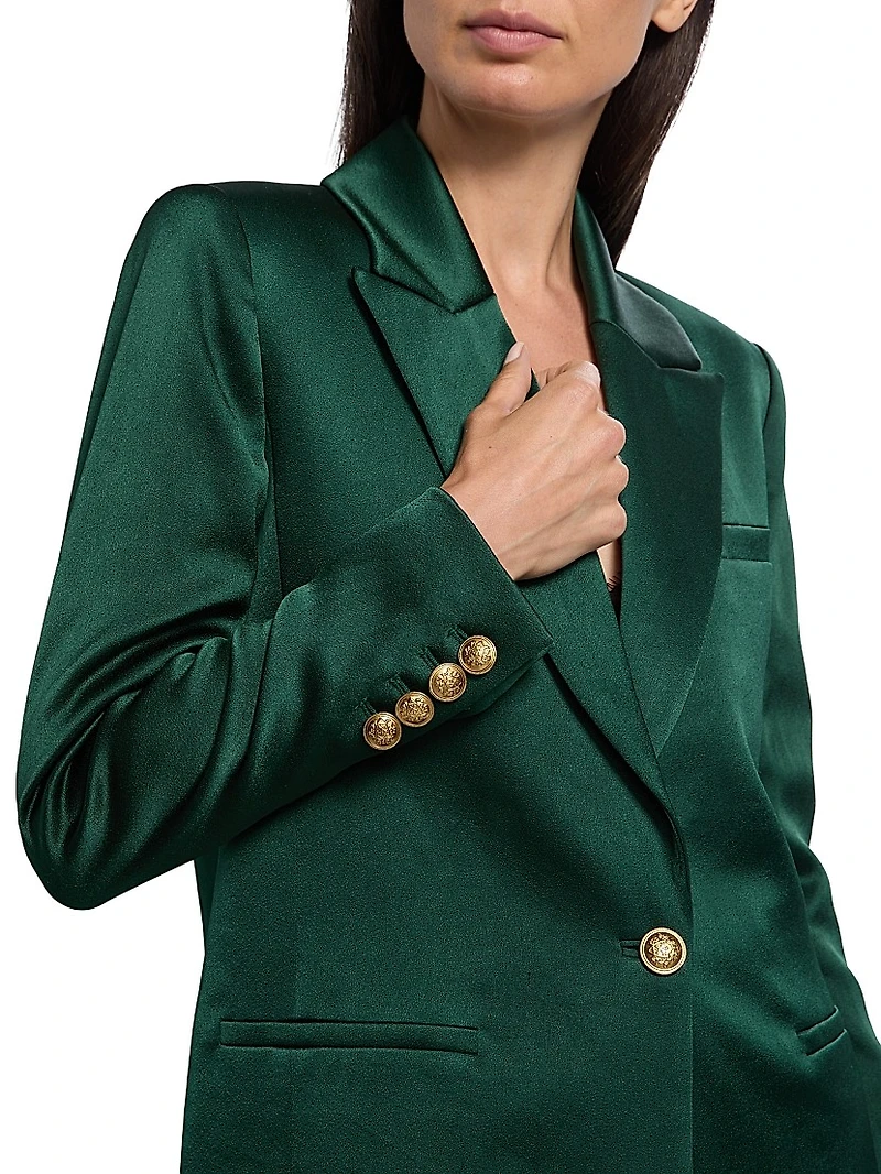 Silas Satin Single-Breasted Blazer