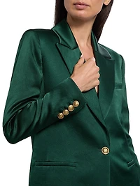 Silas Satin Single-Breasted Blazer