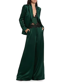 Silas Satin Single-Breasted Blazer
