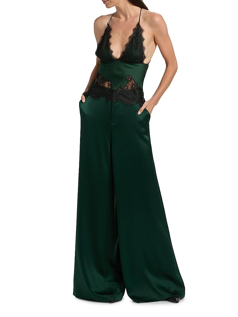 Nessi Satin Wide-Leg Trousers
