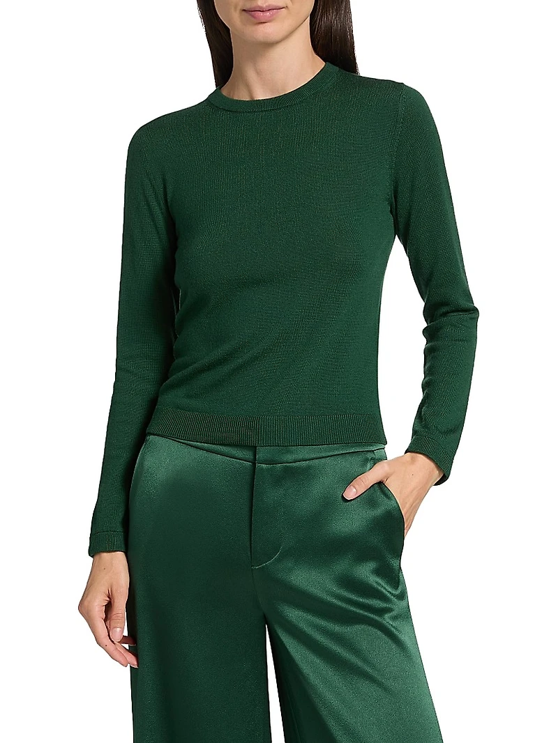 Porla Stretch Wool Contrast-Collared Sweater