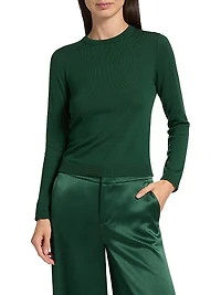 Porla Stretch Wool Contrast-Collared Sweater