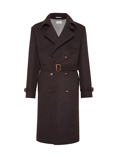 Wool Flannel Double Cloth Trench Coat