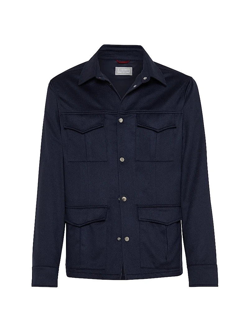 Lightweight Cashmere Flannel Safari Jacket