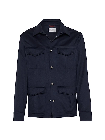 Lightweight Cashmere Flannel Safari Jacket