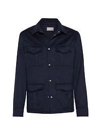 Lightweight Cashmere Flannel Safari Jacket