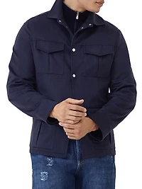 Lightweight Cashmere Flannel Safari Jacket