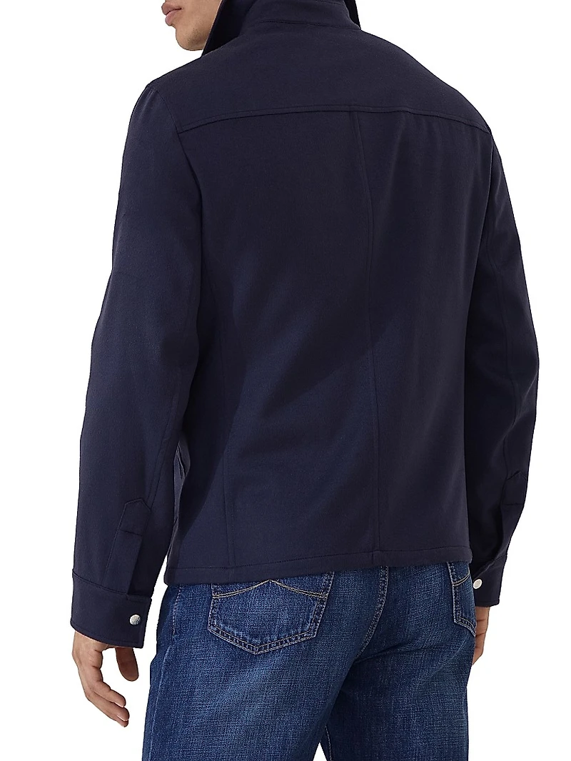 Lightweight Cashmere Flannel Safari Jacket