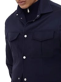 Lightweight Cashmere Flannel Safari Jacket