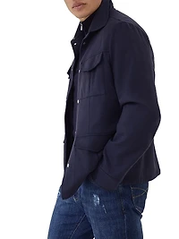 Lightweight Cashmere Flannel Safari Jacket