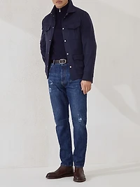 Lightweight Cashmere Flannel Safari Jacket