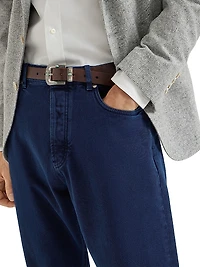 Garment Dyed Iconic Fit Five Pocket Jeans Denim